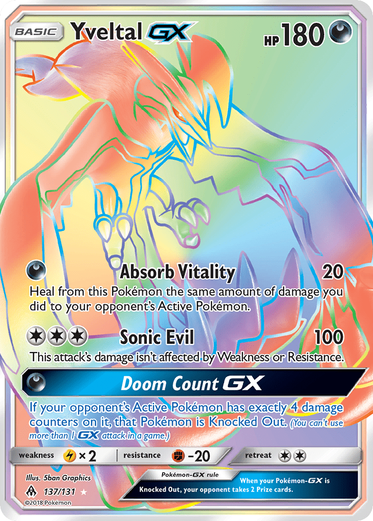 Yveltal GX (137/131) [Sun & Moon: Forbidden Light] Pokemon Single Pokémon  | Multizone: Comics And Games