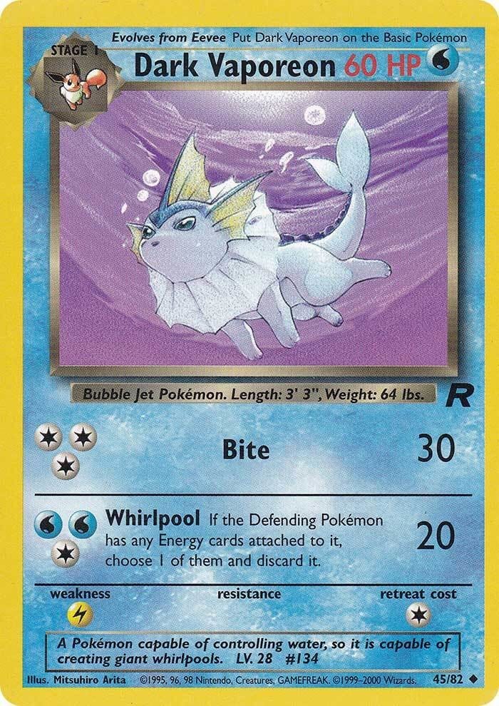 Dark Vaporeon (45/82) [Team Rocket Unlimited] Pokemon Single Pokémon  | Multizone: Comics And Games