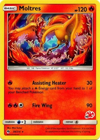 Moltres (38/214) (Charizard Stamp #46) [Battle Academy 2020] Pokemon Single Pokémon  | Multizone: Comics And Games