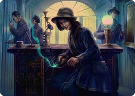 Wiretapping Art Card [Streets of New Capenna Art Series] MTG Single Magic: The Gathering  | Multizone: Comics And Games