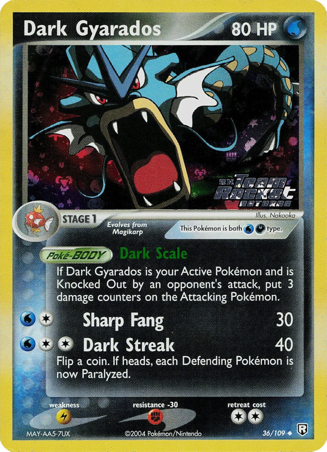 Dark Gyarados (36/109) (Stamped) [EX: Team Rocket Returns] Pokemon Single Pokémon  | Multizone: Comics And Games