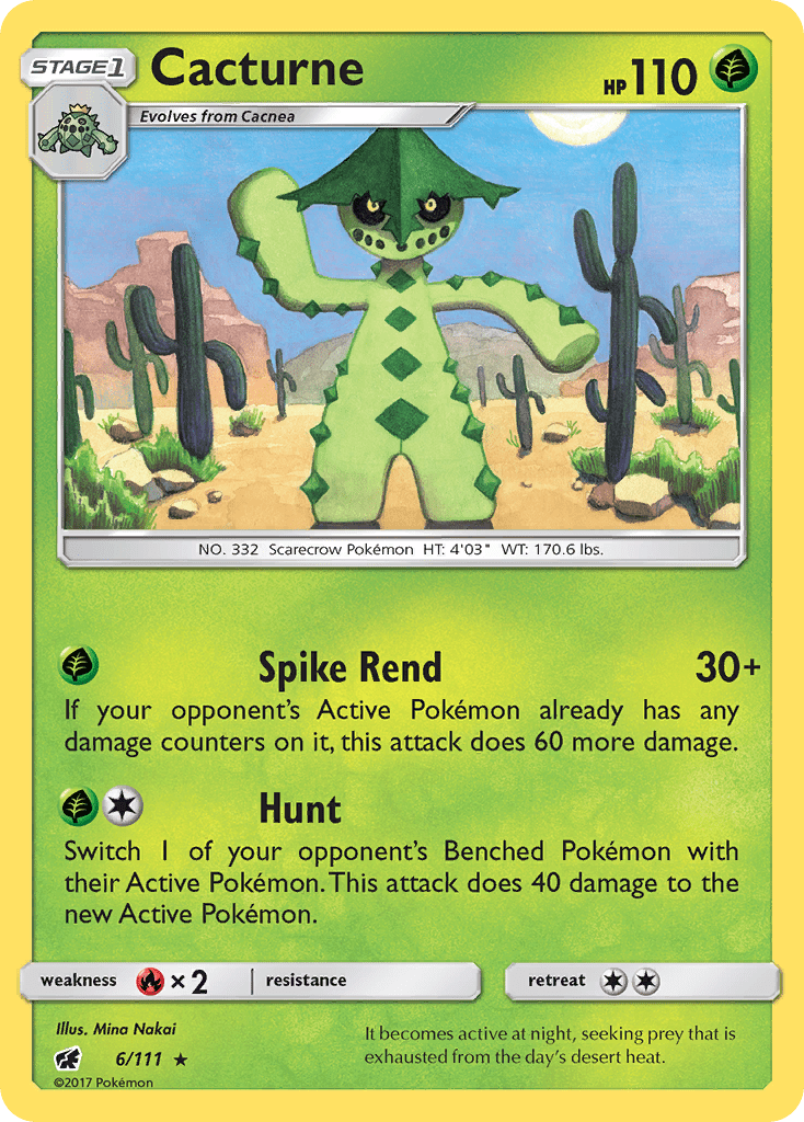 Cacturne (6/111) [Sun & Moon: Crimson Invasion] Pokemon Single Pokémon  | Multizone: Comics And Games
