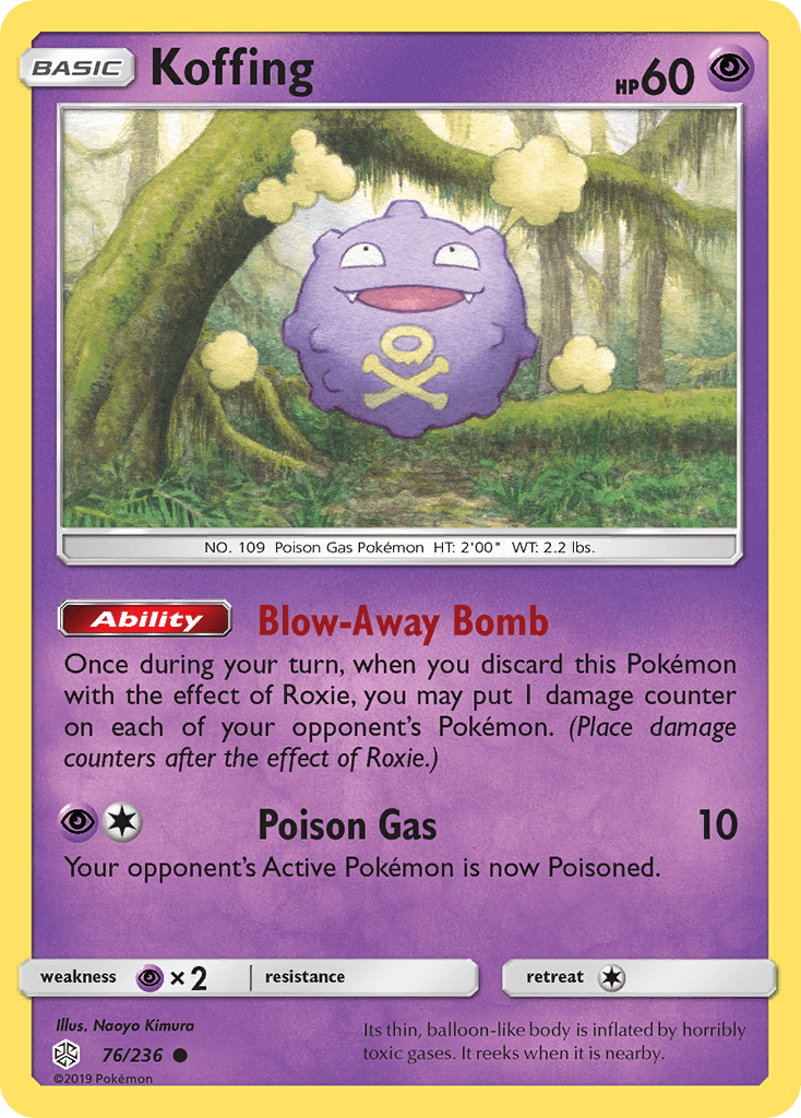 Koffing (76/236) [Sun & Moon: Cosmic Eclipse] Pokemon Single Pokémon  | Multizone: Comics And Games