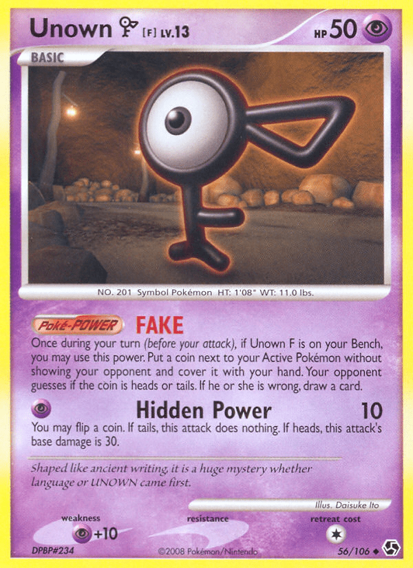 Unown F (56/106) [Diamond & Pearl: Great Encounters] Pokemon Single Pokémon  | Multizone: Comics And Games