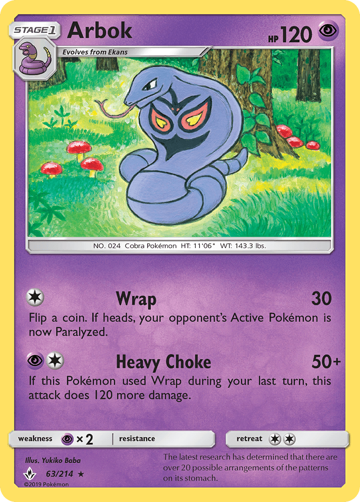 Arbok (63/214) [Sun & Moon: Unbroken Bonds] Pokemon Single Pokémon  | Multizone: Comics And Games