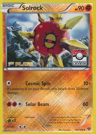 Solrock (64/146) (1st Place League Challenge Promo) [XY: Base Set] Pokemon Single Pokémon  | Multizone: Comics And Games
