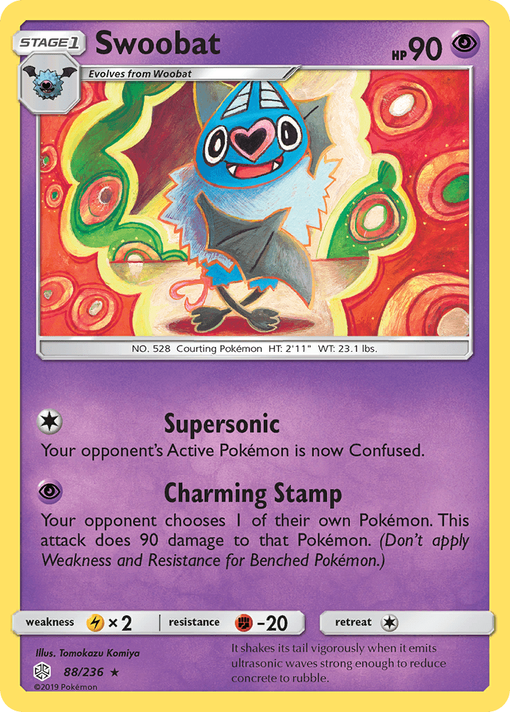 Swoobat (88/236) [Sun & Moon: Cosmic Eclipse] Pokemon Single Pokémon  | Multizone: Comics And Games
