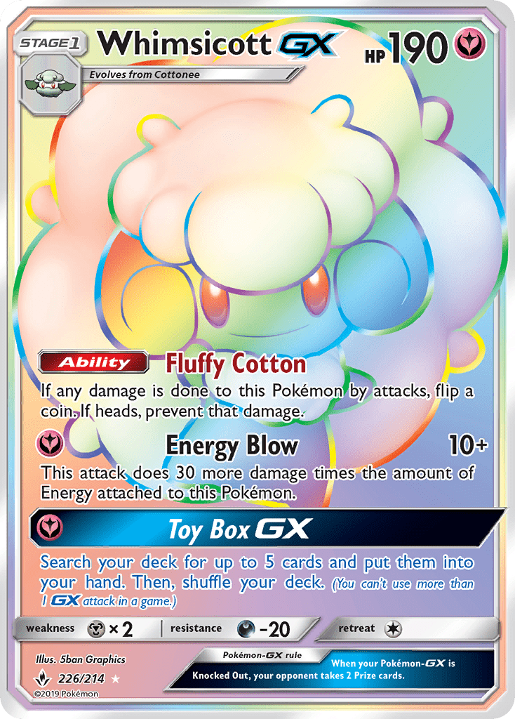 Whimsicott GX (226/214) [Sun & Moon: Unbroken Bonds] Pokemon Single Pokémon  | Multizone: Comics And Games