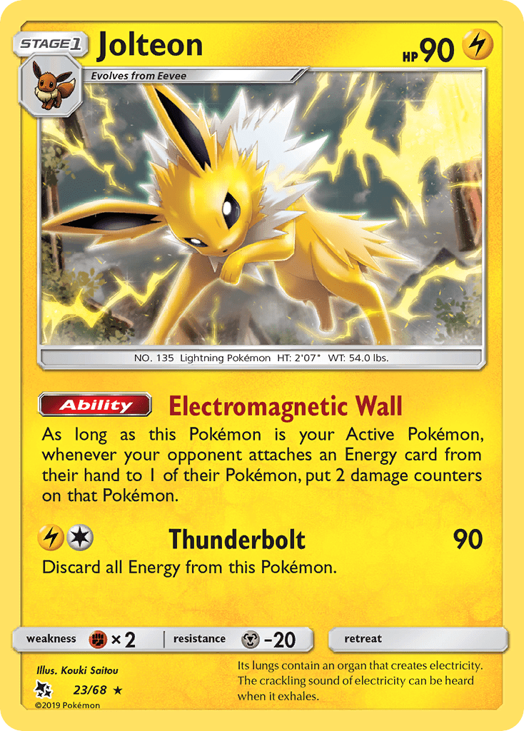 Jolteon (23/68) [Sun & Moon: Hidden Fates] Pokemon Single Pokémon  | Multizone: Comics And Games