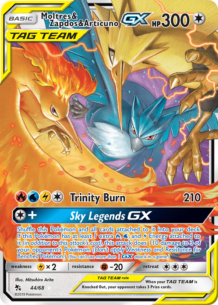 Moltres & Zapdos & Articuno GX (44/68) [Sun & Moon: Hidden Fates] Pokemon Single Pokémon  | Multizone: Comics And Games
