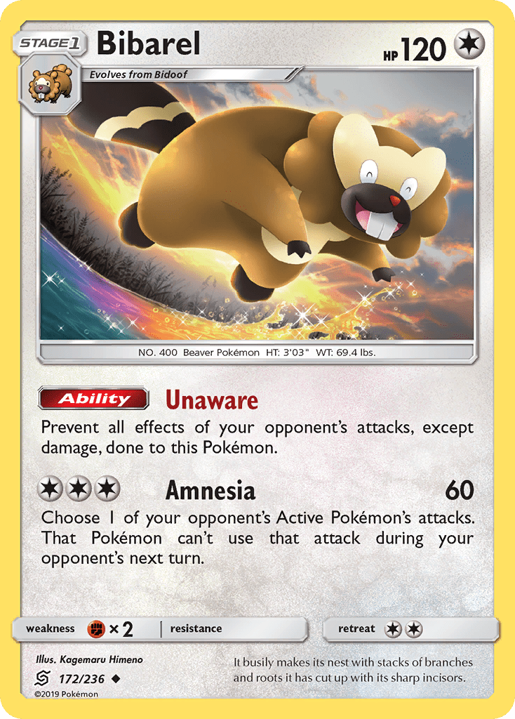 Bibarel (172/236) [Sun & Moon: Unified Minds] Pokemon Single Pokémon  | Multizone: Comics And Games
