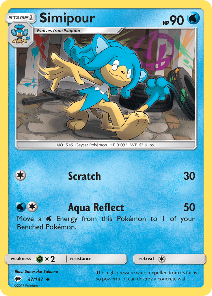Simipour (37/147) [Sun & Moon: Burning Shadows] Pokemon Single Pokémon  | Multizone: Comics And Games