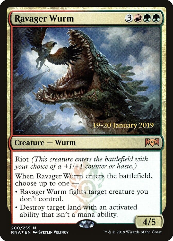 Ravager Wurm [Ravnica Allegiance Prerelease Promos] MTG Single Magic: The Gathering  | Multizone: Comics And Games