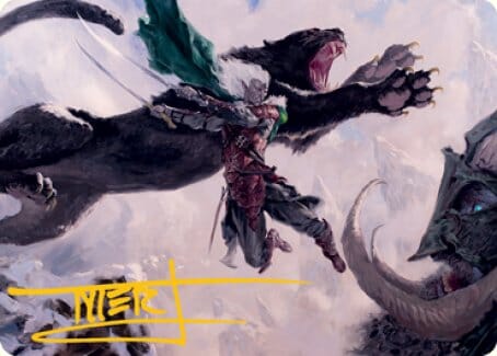 Drizzt Do'Urden Art Card (Gold-Stamped Signature) [Dungeons & Dragons: Adventures in the Forgotten Realms Art Series] MTG Single Magic: The Gathering  | Multizone: Comics And Games