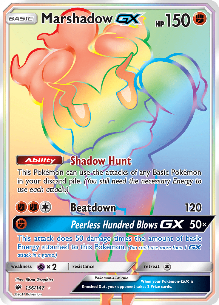 Marshadow GX (156/147) [Sun & Moon: Burning Shadows] Pokemon Single Pokémon  | Multizone: Comics And Games