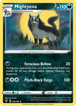 Mightyena (104/185) [Sword & Shield: Vivid Voltage] Pokemon Single Pokémon  | Multizone: Comics And Games