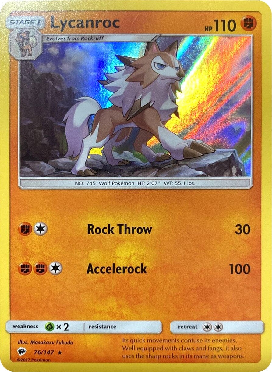 Lycanroc (76/147) (Water Web Holo) [Sun & Moon: Burning Shadows] Pokemon Single Pokémon  | Multizone: Comics And Games