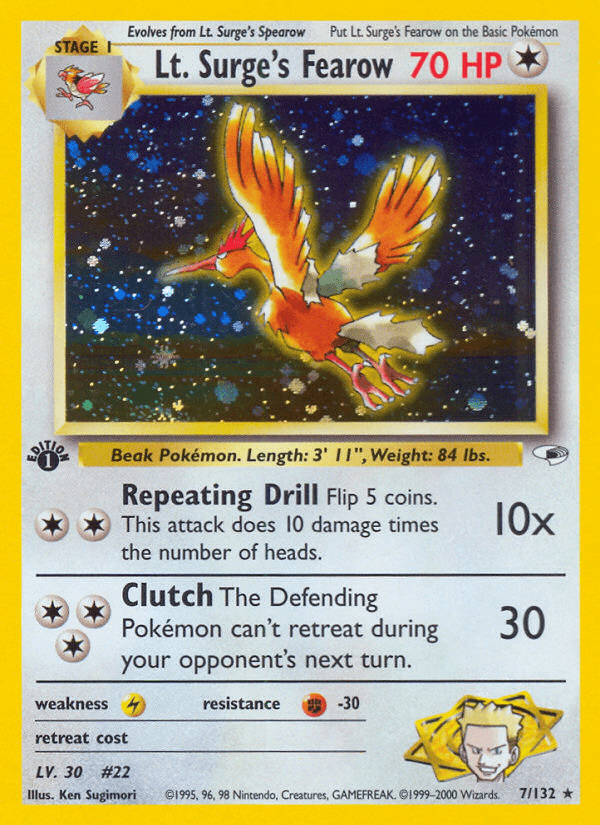 Lt. Surge's Fearow (7/132) [Gym Heroes 1st Edition] Pokemon Single Pokémon  | Multizone: Comics And Games