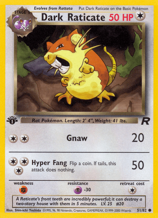 Dark Raticate (51/82) [Team Rocket 1st Edition] Pokemon Single Pokémon  | Multizone: Comics And Games
