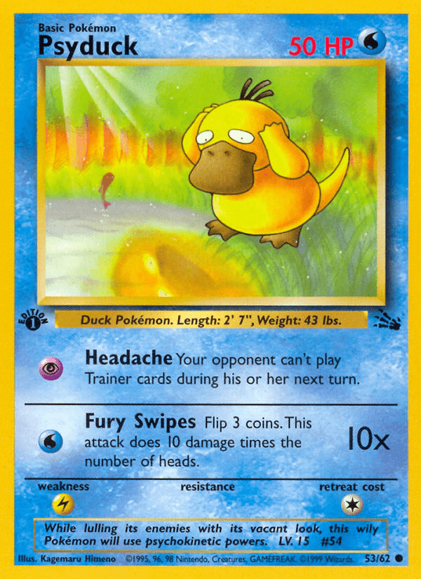 Psyduck (53/62) [Fossil 1st Edition] Pokemon Single Pokémon  | Multizone: Comics And Games