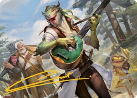Wandering Troubadour Art Card (Gold-Stamped Signature) [Dungeons & Dragons: Adventures in the Forgotten Realms Art Series] MTG Single Magic: The Gathering  | Multizone: Comics And Games