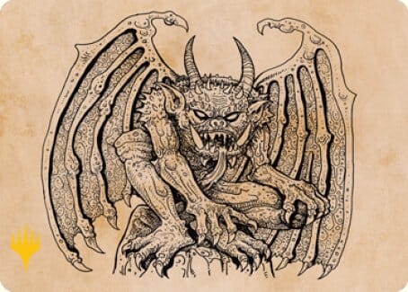 Cloister Gargoyle (Showcase) Art Card (Gold-Stamped Signature) [Dungeons & Dragons: Adventures in the Forgotten Realms Art Series] MTG Single Magic: The Gathering  | Multizone: Comics And Games