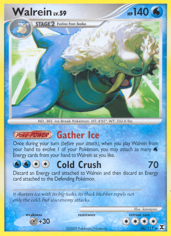 Walrein (36/111) [Platinum: Rising Rivals] Pokemon Single Pokémon  | Multizone: Comics And Games