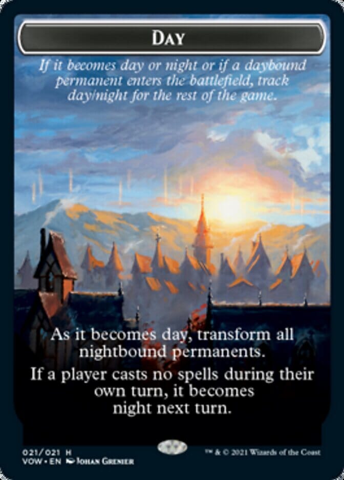 Day // Night Double-sided Token [Innistrad: Crimson Vow Tokens] MTG Single Magic: The Gathering  | Multizone: Comics And Games