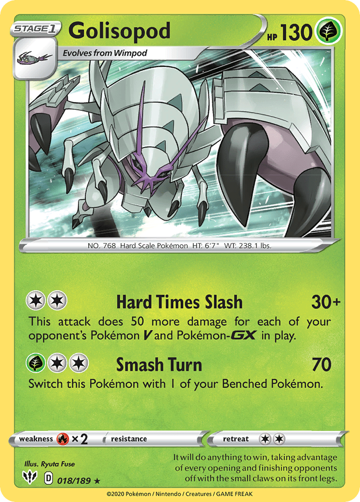 Golisopod (018/189) [Sword & Shield: Darkness Ablaze] Pokemon Single Pokémon  | Multizone: Comics And Games