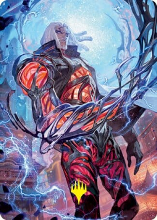 Tezzeret, Betrayer of Flesh Art Card (Gold-Stamped Signature) [Kamigawa: Neon Dynasty Art Series] MTG Single Magic: The Gathering  | Multizone: Comics And Games