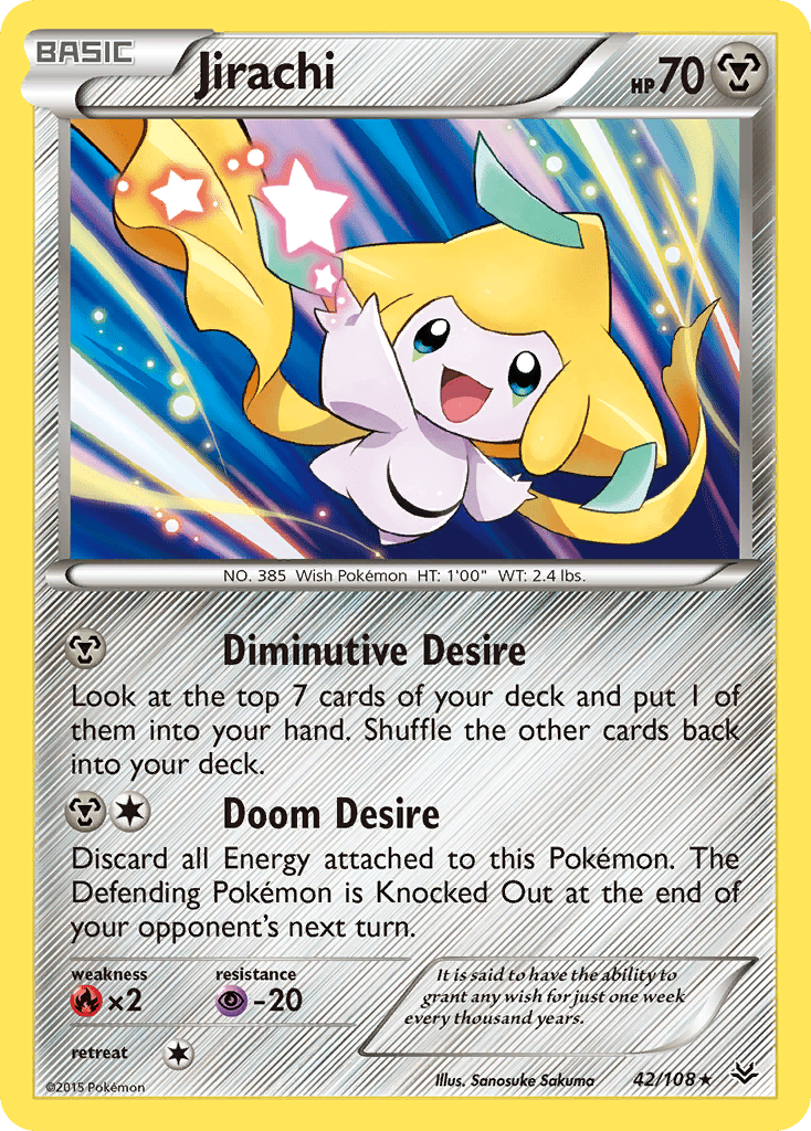 Jirachi (42/108) [XY: Roaring Skies] Pokemon Single Pokémon  | Multizone: Comics And Games