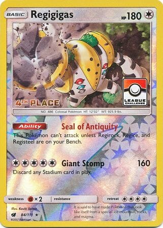 Regigigas (84/111) (League Promo 4th Place) [Sun & Moon: Crimson Invasion] Pokemon Single Pokémon  | Multizone: Comics And Games
