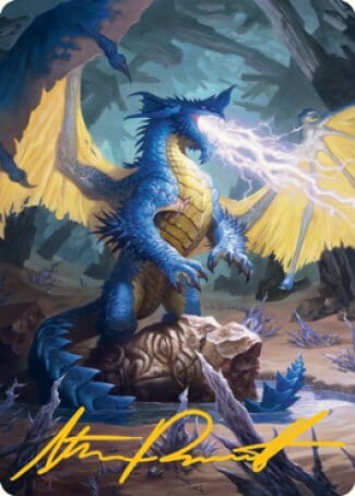 Blue Dragon Art Card (Gold-Stamped Signature) [Dungeons & Dragons: Adventures in the Forgotten Realms Art Series] MTG Single Magic: The Gathering  | Multizone: Comics And Games