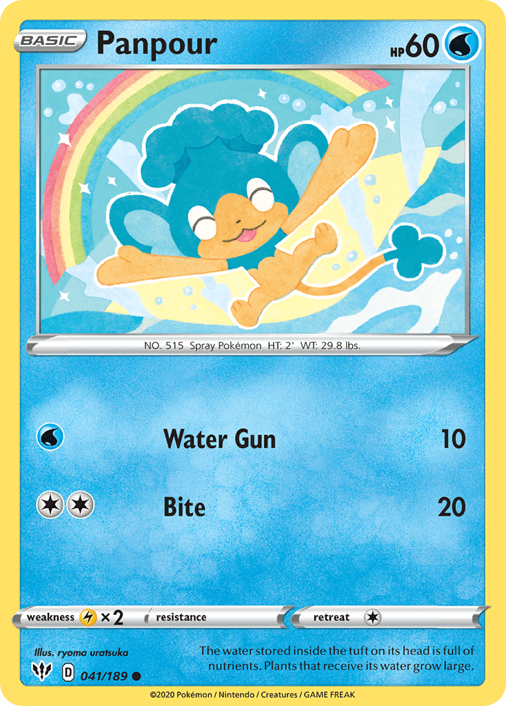 Panpour (041/189) [Sword & Shield: Darkness Ablaze] Pokemon Single Pokémon  | Multizone: Comics And Games