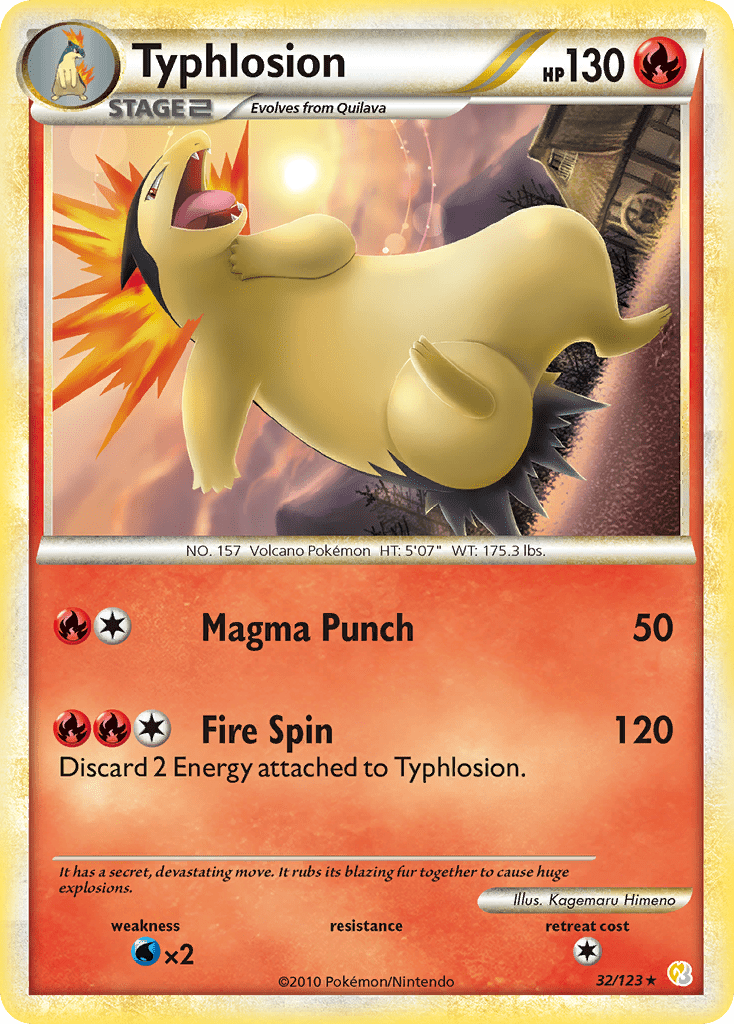 Typhlosion (32/123) [HeartGold & SoulSilver: Base Set] Pokemon Single Pokémon  | Multizone: Comics And Games
