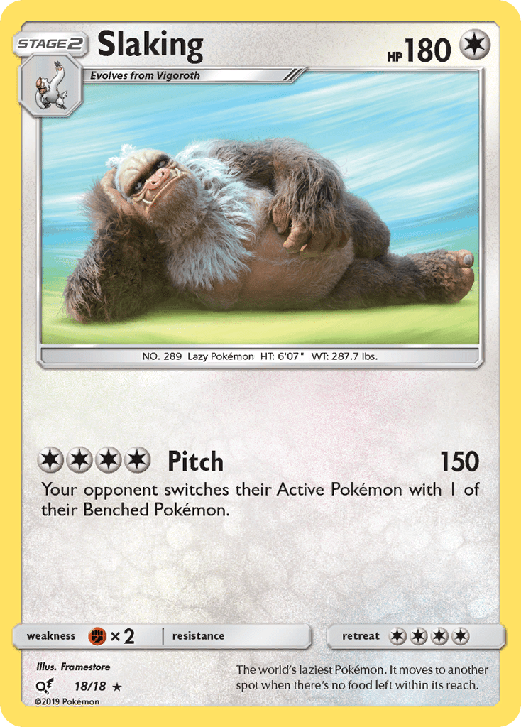Slaking (18/18) [Sun & Moon: Detective Pikachu] Pokemon Single Pokémon  | Multizone: Comics And Games