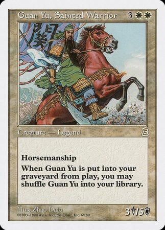 Guan Yu, Sainted Warrior [Portal Three Kingdoms] MTG Single Magic: The Gathering  | Multizone: Comics And Games