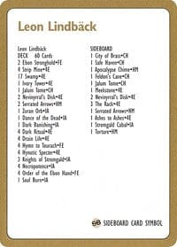 1996 Leon Lindback Decklist Card [World Championship Decks] MTG Single Magic: The Gathering  | Multizone: Comics And Games