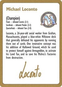 1996 Michael Loconto Biography Card [World Championship Decks] MTG Single Magic: The Gathering  | Multizone: Comics And Games