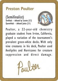 1996 Preston Poulter Biography Card [World Championship Decks] MTG Single Magic: The Gathering  | Multizone: Comics And Games