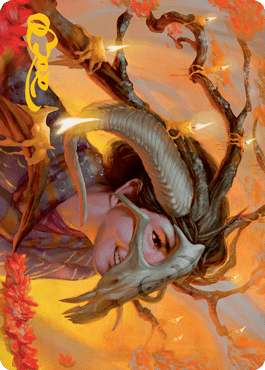 Hedgewitch's Mask Art Card (Gold-Stamped Signature) [Innistrad: Midnight Hunt Art Series] MTG Single Magic: The Gathering  | Multizone: Comics And Games