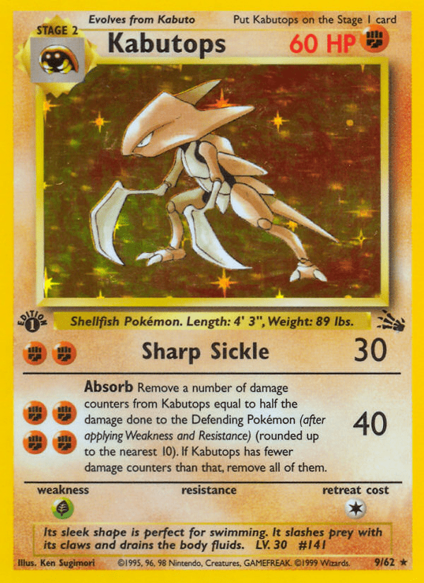 Kabutops (9/62) [Fossil 1st Edition] Pokemon Single Pokémon  | Multizone: Comics And Games