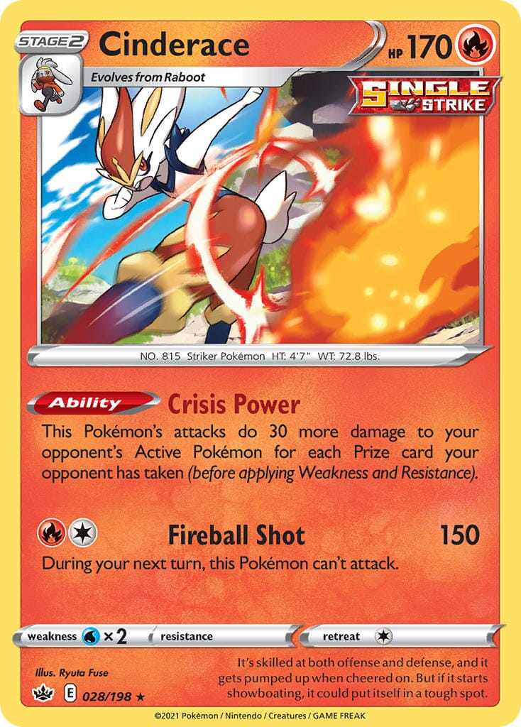 Cinderace (028/198) (Theme Deck Exclusive) [Sword & Shield: Chilling Reign] Pokemon Single Pokémon  | Multizone: Comics And Games