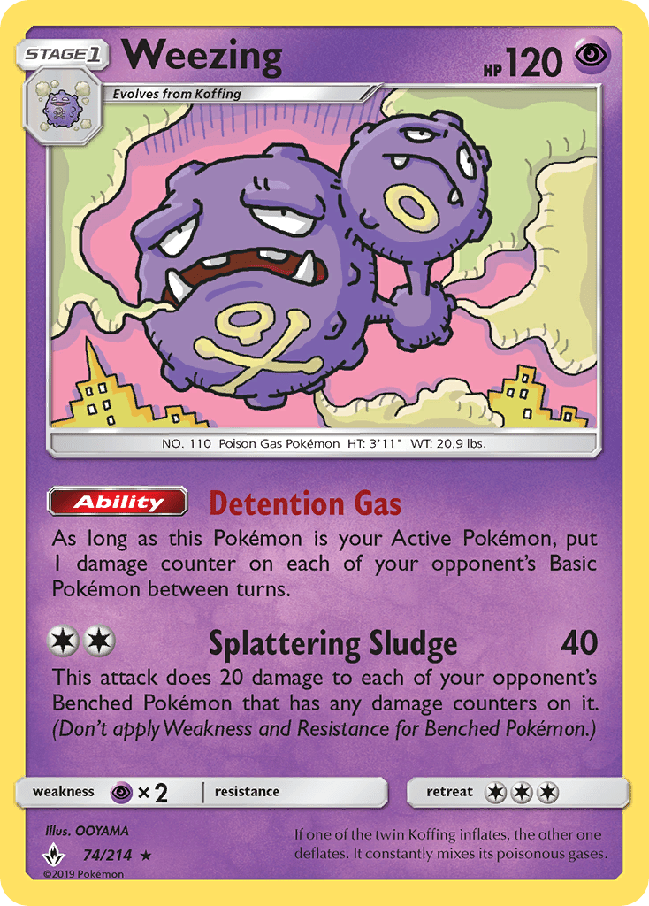 Weezing (74/214) [Sun & Moon: Unbroken Bonds] Pokemon Single Pokémon  | Multizone: Comics And Games