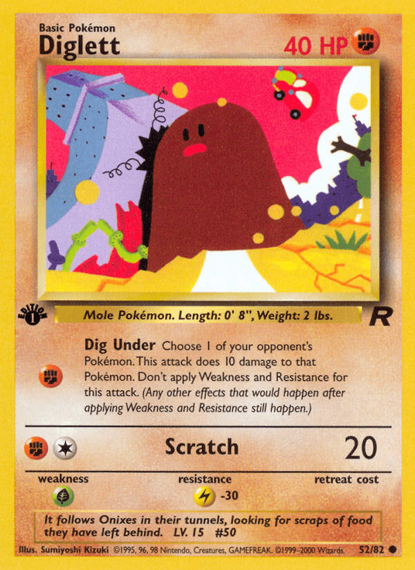 Diglett (52/82) [Team Rocket 1st Edition] Pokemon Single Pokémon  | Multizone: Comics And Games