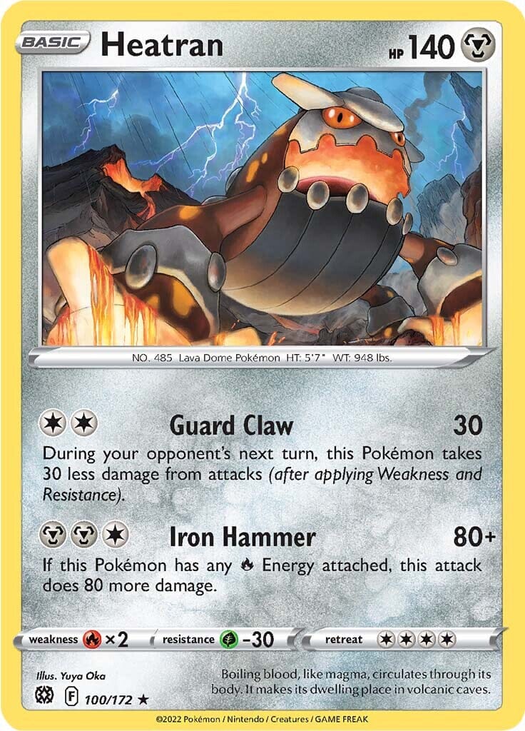Heatran (100/172) [Sword & Shield: Brilliant Stars] Pokemon Single Pokémon  | Multizone: Comics And Games