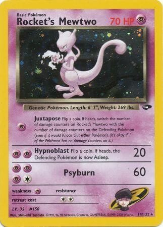 Rocket's Mewtwo (14/132) [Gym Challenge Unlimited] Pokemon Single Pokémon  | Multizone: Comics And Games