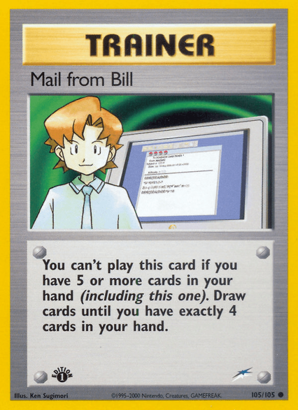 Mail from Bill (105/105) [Neo Destiny 1st Edition] Pokemon Single Pokémon  | Multizone: Comics And Games