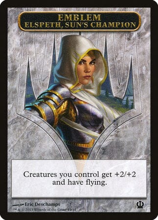 Emblem - Elspeth, Sun's Champion [Theros Tokens] MTG Single Magic: The Gathering  | Multizone: Comics And Games