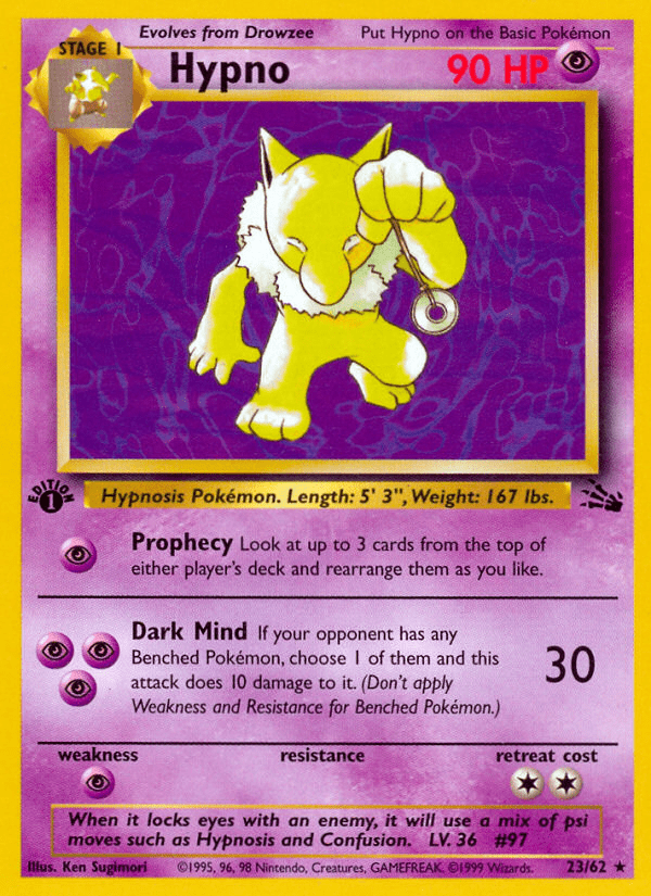 Hypno (23/62) [Fossil 1st Edition] Pokemon Single Pokémon  | Multizone: Comics And Games